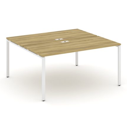 Concept Рабочая станция на 2 места CN.DRS-004 Дуб Винченцо/Металл Белый 1580*1480*750