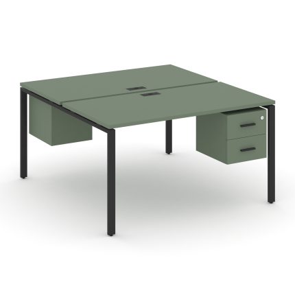 Concept Рабочая станция 2 сторонняя с подвесными тумбами на 2 места CN.DRS-115 B Кобо/Металл Черный