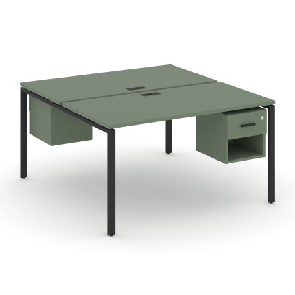 Concept Рабочая станция 2 сторонняя с подвесными тумбами на 2 места CN.DRS-117 B Кобо/Металл Черный