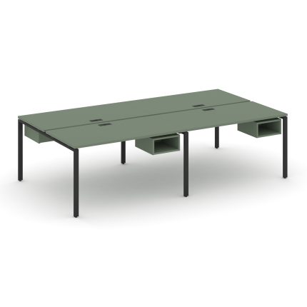 Concept Рабочая станция двухсторонняя с подвесными тумбами на 4 места CN.DRS-121 Кобо/Металл Черный