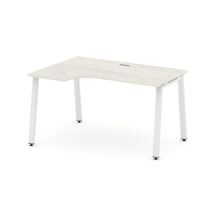 Style Project Стол рабочий эргоном. SN-6A.SPA-002(L) Дуб Наварра/Металл Белый 1580*600/980*750