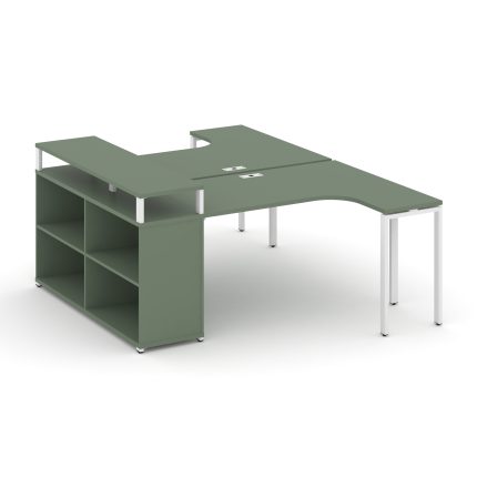 Concept Рабочая станция с опорным стеллажом с верх. горизонтом CN.DSA-203 Кобо/Металл Белый 1800*148