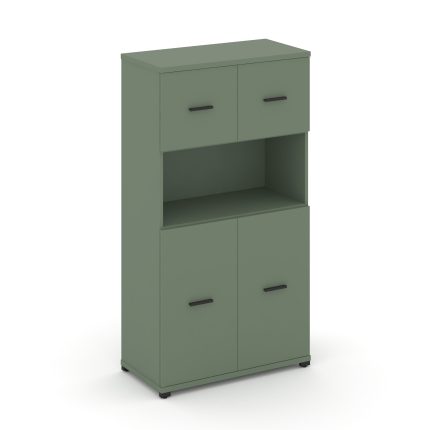 Concept Шкаф 1 широкая секция, 4 ниши CN.STS-415 B Кобо/Металл Черный 836*420*1554