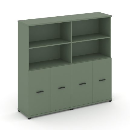 Concept Шкаф 2 широкие секции, 4 ниши CN.STS-421 B Кобо/Металл Черный 1668*420*1554