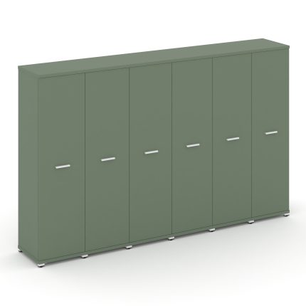 Concept Шкаф 6 узких секций, 4 ниши CN.STU-466 W Кобо/Металл Белый 2500*420*1554