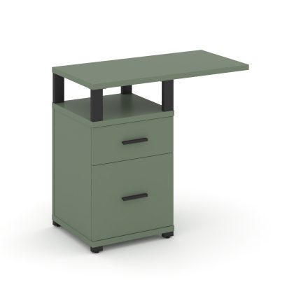 Concept Тумба приставная узкая 1 ящ.+1 распаш. фасад с надставкой широкой CN.TUS-004 B Кобо/Металл Ч