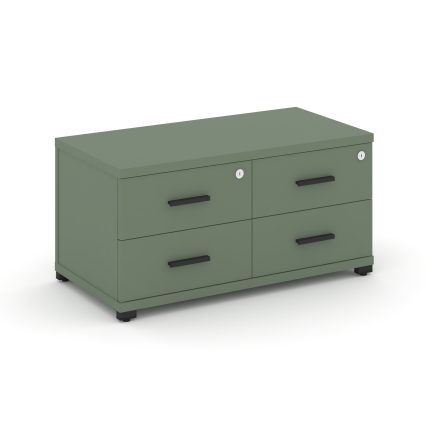 Concept Тумба приставная широкая 4 ящ. CN.TSP-001 B Кобо/Металл Черный 836*420*416