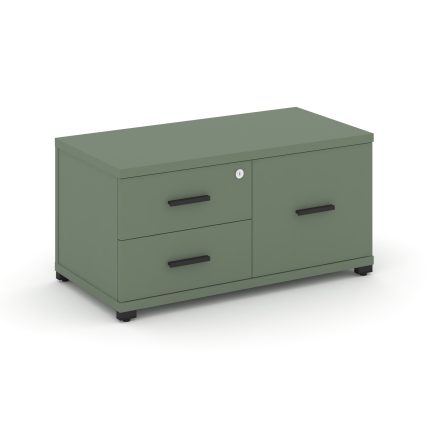 Concept Тумба приставная широкая 2 ящ.+1 распаш. фасад CN.TSP-004 B Кобо/Металл Черный 836*420*416