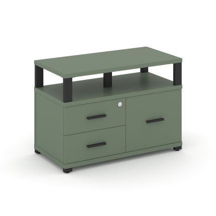 Concept Тумба приставная широкая 2 ящ.+1 распаш. фасад с надставкой широкой CN.TSP-006 B Кобо/Металл