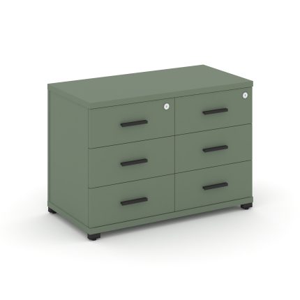 Concept Тумба приставная широкая 6 ящ. CN.TSP-007 B Кобо/Металл Черный 836*420*583