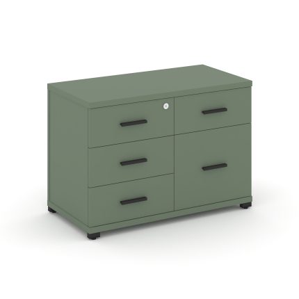 Concept Тумба приставная широкая 4 ящ.+1 распаш. фасад CN.TSP-010 B Кобо/Металл Черный 836*420*583