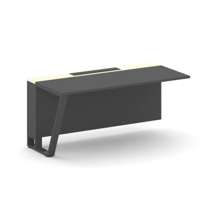 Steel Meet Завершающий модуль KM-PR.B.SPZO-16(L) Антрацит/Ваниль Глянец/Металл Антрацит 1600*800*750