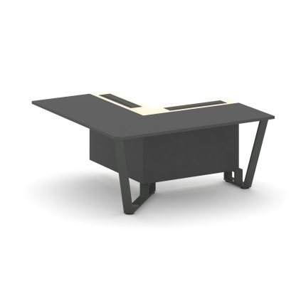 Steel Meet Проходной угловой модуль левый KM-PR.B.SPPOU-16(L) Антрацит/Ваниль Глянец/Металл Антрацит