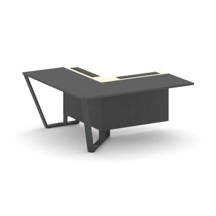 Steel Meet Завершающий угловой модуль левый KM-PR.B.SPZOU-16(L) Антрацит/Ваниль Глянец/Металл Антрац