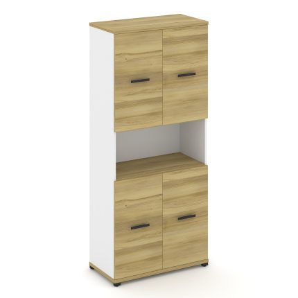 Concept Шкаф 1 широкая секция, 5 ниш CN.STS-513 B Дуб Винченцо/Белый Бриллиант/Металл Черный 836*420