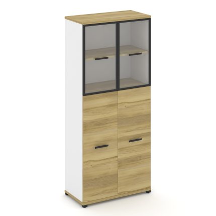 Concept Шкаф 1 широкая секция, 5 ниш CN.STS-515 RPB B Дуб Винченцо/Белый Бриллиант/Металл Черный/Про