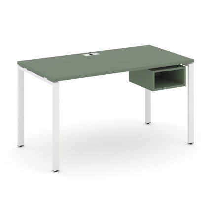 Concept Стол рабочий с подвесной тумбой с 1 открытой нишей CN.SP-102 Кобо/Металл Белый 1180*720*750