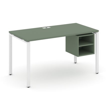 Concept Стол рабочий с подвесной тумбой с 2 открытыми нишами CN.SP-105 Кобо/Металл Белый 980*720*750