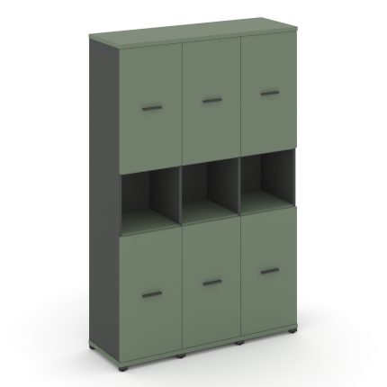 Concept Шкаф 3 узкие секции, 5 ниш CN.STU-533 A Кобо/Антрацит/Металл Антрацит 1252*420*1922