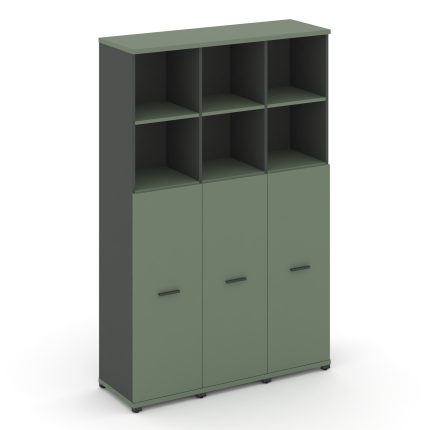 Concept Шкаф 3 узкие секции, 5 ниш CN.STU-534 A Кобо/Антрацит/Металл Антрацит 1252*420*1922