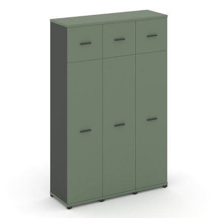 Concept Шкаф 3 узкие секции, 5 ниш CN.STU-537 A Кобо/Антрацит/Металл Антрацит 1252*420*1922