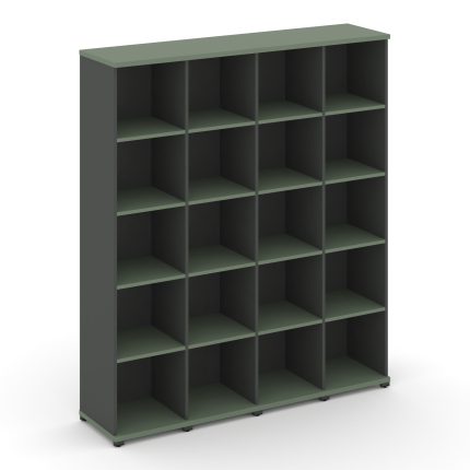 Concept Стеллаж 4 узкие секции, 5 ниш CN.STU-540 Кобо/Антрацит/Металл Антрацит 1668*420*1922