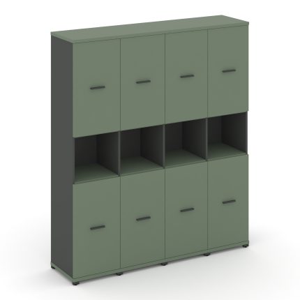 Concept Шкаф 4 узкие секции, 5 ниш CN.STU-543 A Кобо/Антрацит/Металл Антрацит 1668*420*1922