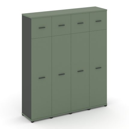 Concept Шкаф 4 узкие секции, 5 ниш CN.STU-547 A Кобо/Антрацит/Металл Антрацит 1668*420*1922