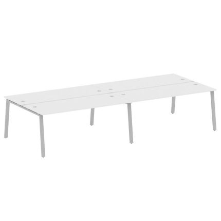 Metal System Рабочая станция на 4 места на А-образном м/к БА.СМ-4.5 Белый/Металл Серый 3600*1475*750