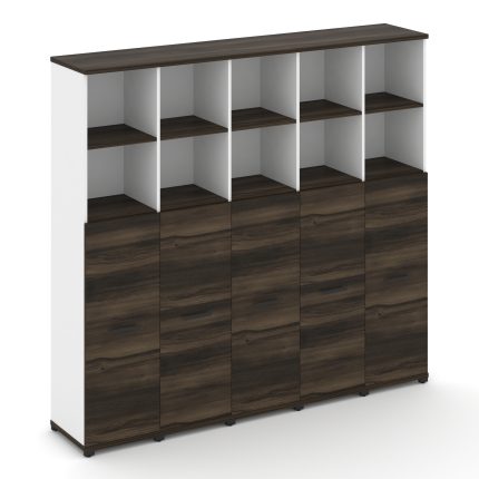 Concept Шкаф 5 узких секций, 5 ниш CN.STU-554 B Дуб Мали/Белый Бриллиант/Металл Черный 2084*420*1922