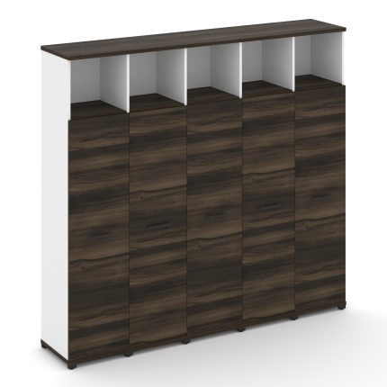 Concept Шкаф 5 узких секций, 5 ниш CN.STU-556 B Дуб Мали/Белый Бриллиант/Металл Черный 2084*420*1922