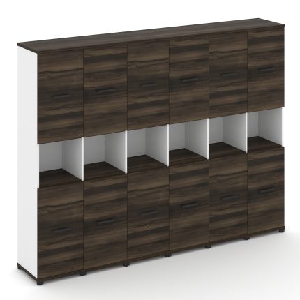 Concept Шкаф 6 узких секций, 5 ниш CN.STU-563 B Дуб Мали/Белый Бриллиант/Металл Черный 2500*420*1922