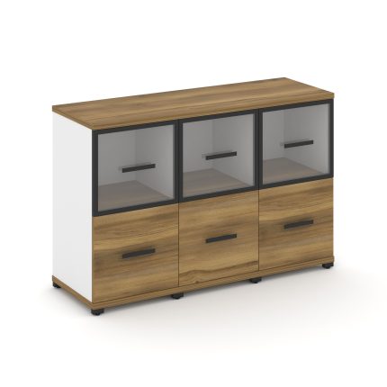 Concept Шкаф 3 узкие секции, 2 ниши CN.STU-232 RPB B Сандал Янтарный/Белый Бриллиант/Металл Черный/П