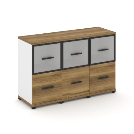 Concept Шкаф 3 узкие секции, 2 ниши CN.STU-232 RMB B Сандал Янтарный/Белый Бриллиант/Металл Черный/С