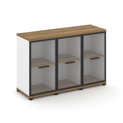 Concept Шкаф 3 узкие секции, 2 ниши CN.STU-233 RPB B Сандал Янтарный/Белый Бриллиант/Металл Черный/П