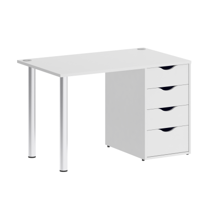 Home Office Стол письменный VR.SP-3-118.4 Белый Бриллиант/Хром 1180*720*750