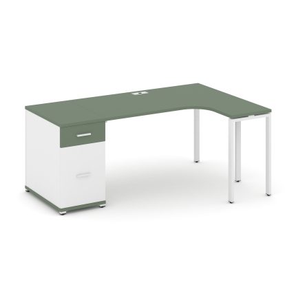 Concept Стол эргономичный CN.SA-404(R) W Кобо/Белый Бриллиант/Металл Белый 2000*1180*750