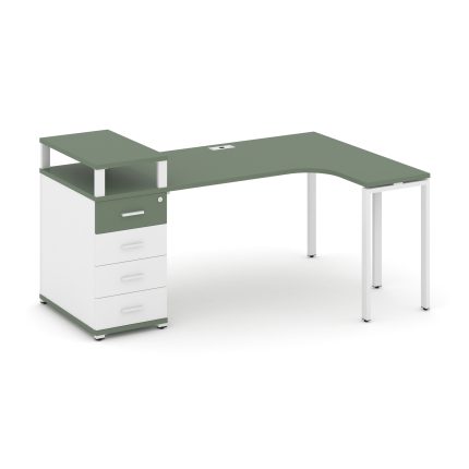 Concept Стол эргономичный CN.SA-405(R) W Кобо/Белый Бриллиант/Металл Белый 1800*1180*917