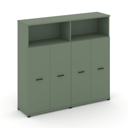 Concept Шкаф 2 широкие секции, 4 ниши CN.STS-423 B Кобо/Металл Черный 1668*420*1554