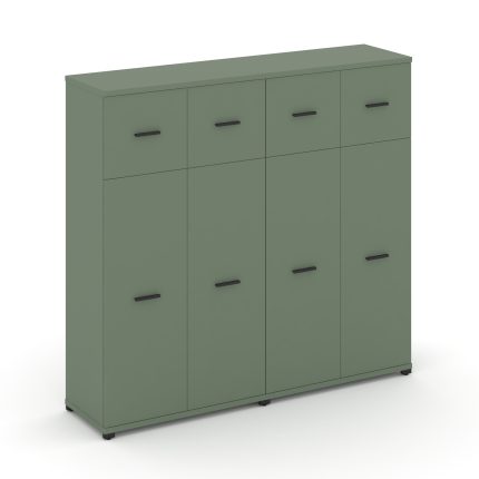 Concept Шкаф 2 широкие секции, 4 ниши CN.STS-424 B Кобо/Металл Черный 1668*420*1554