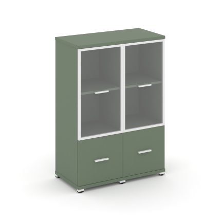 Concept Шкаф 2 узкие секции, 3 ниши CN.STU-322 RPW W Кобо/Металл Белый/Прозрачный 836*420*1186