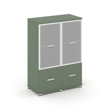 Concept Шкаф 2 узкие секции, 3 ниши CN.STU-322 RMW W Кобо/Металл Белый/Сатин 836*420*1186