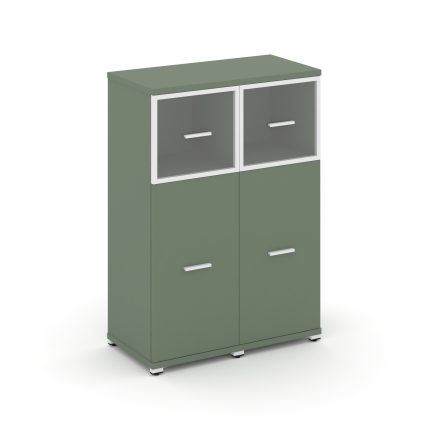 Concept Шкаф 2 узкие секции, 3 ниши CN.STU-324 RPW W Кобо/Металл Белый/Прозрачный 836*420*1186