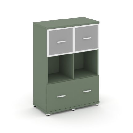 Concept Шкаф 2 узкие секции, 3 ниши CN.STU-325 RMW W Кобо/Металл Белый/Сатин 836*420*1186