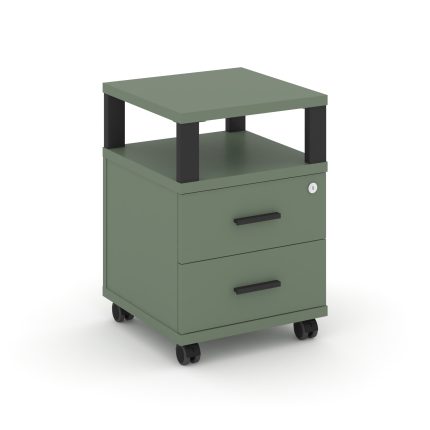 Concept Тумба мобильная 2 ящ. с надставкой CN.TUM-002 B Кобо/Металл Черный 420*420*615