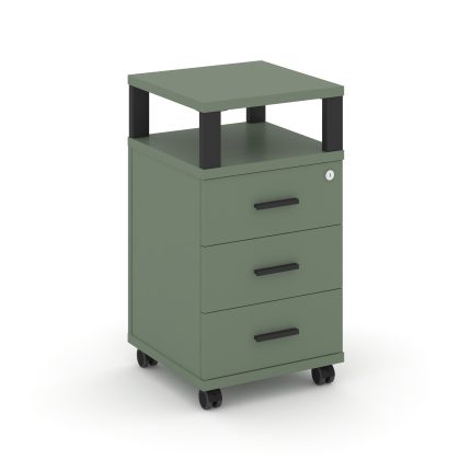 Concept Тумба мобильная 3 ящ. с надставкой CN.TUM-004 B Кобо/Металл Черный 420*420*782