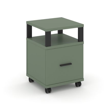 Concept Тумба мобильная 1 распаш. фасад с надставкой CN.TUM-008 B Кобо/Металл Черный 420*420*615