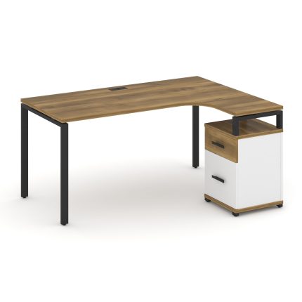 Concept Стол эргономичный с опорной тумбой CN.SA-308(R) B Сандал Янтарный/Белый Бриллиант/Металл Чер