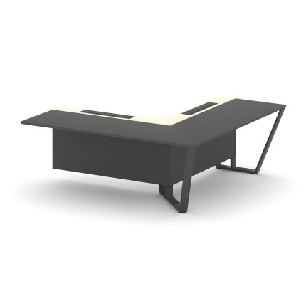 Steel Meet Завершающий угловой модуль правый KM-PR.B.SPZOU-20(R) Антрацит/Ваниль Глянец/Металл Антра