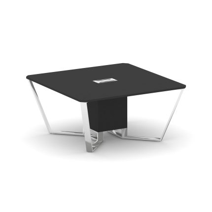 Steel Meet Стол переговорный квадратный MF-PR.B.SP-08 Черный/МДФ Ультраматт Черный/Нержавеющая сталь